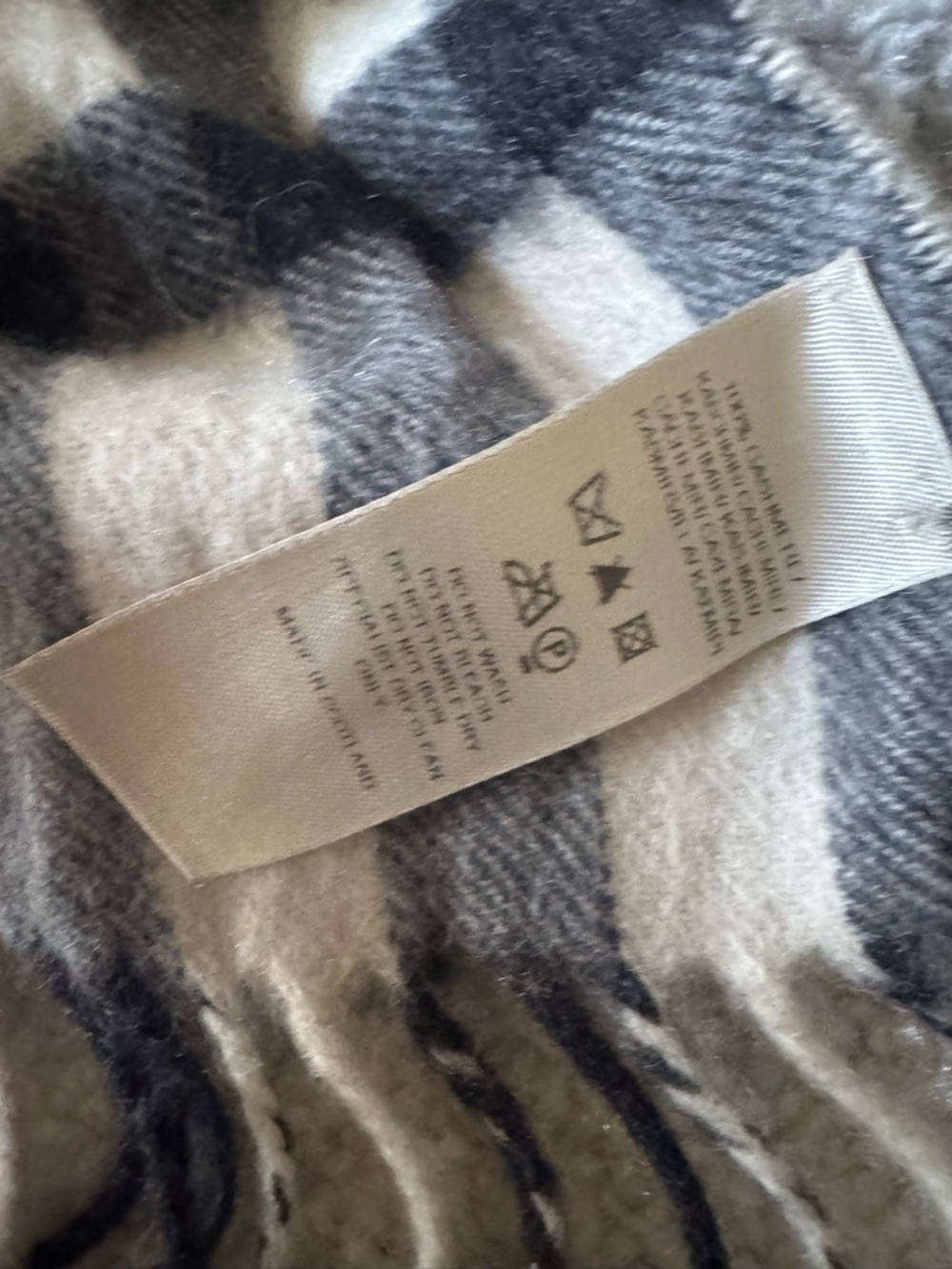 Burberry Classic Check Fringe Scarf in Beige, Black & Red - Picture 4 of 10
